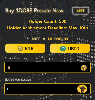 🐕 Doberman (DOBE) Token Presale Overview